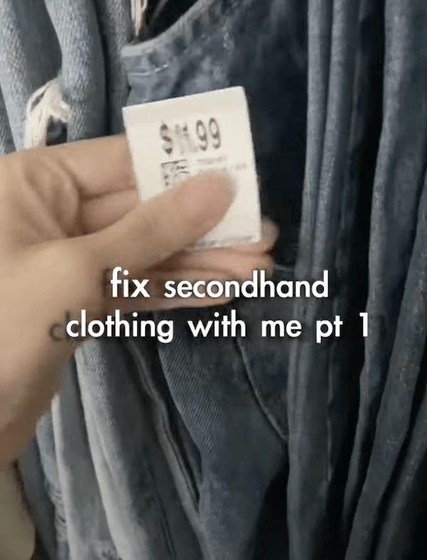 Fixing secondhand clothing from the thrift store!