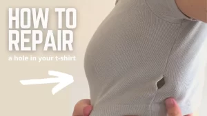 How to repair a hole in your shirt without sewing using speed sew fabric glue