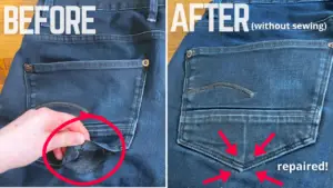 How to repair a back pocket on jeans