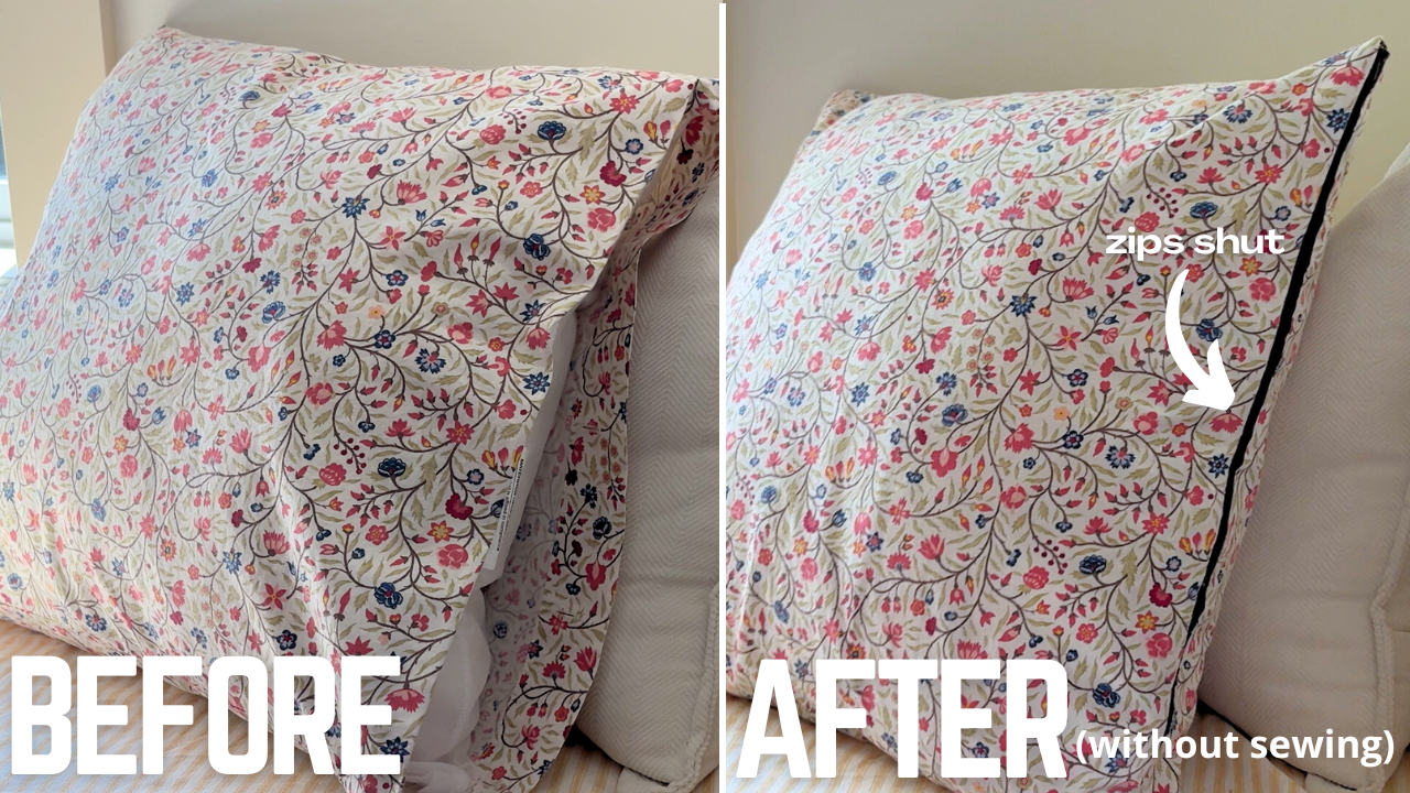 common pillow zipper sewing mistakes before and after comparison