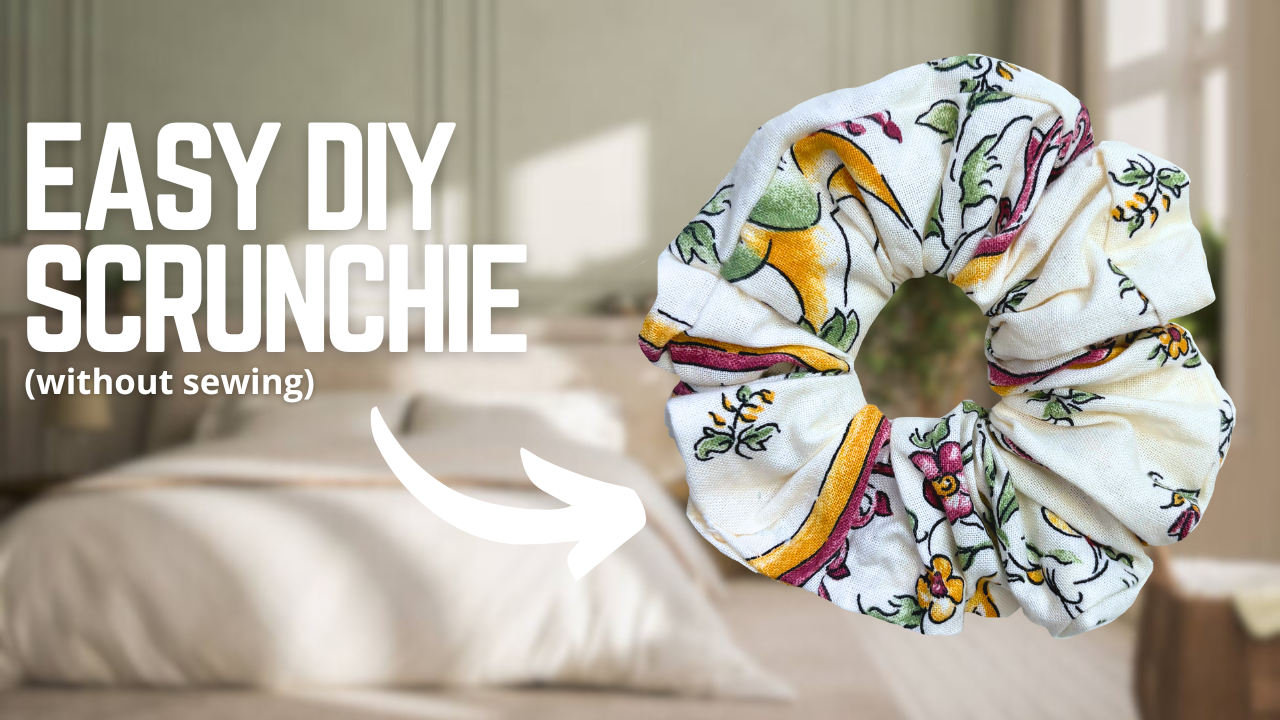 easy diy Scrunchie with fabric glue